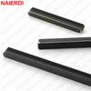 NAIERDI American Style Black Cabinet Handles Aluminum Alloy  Long Furniture Handle Kitchen Cupboard Pulls Drawer Knobs Hardware