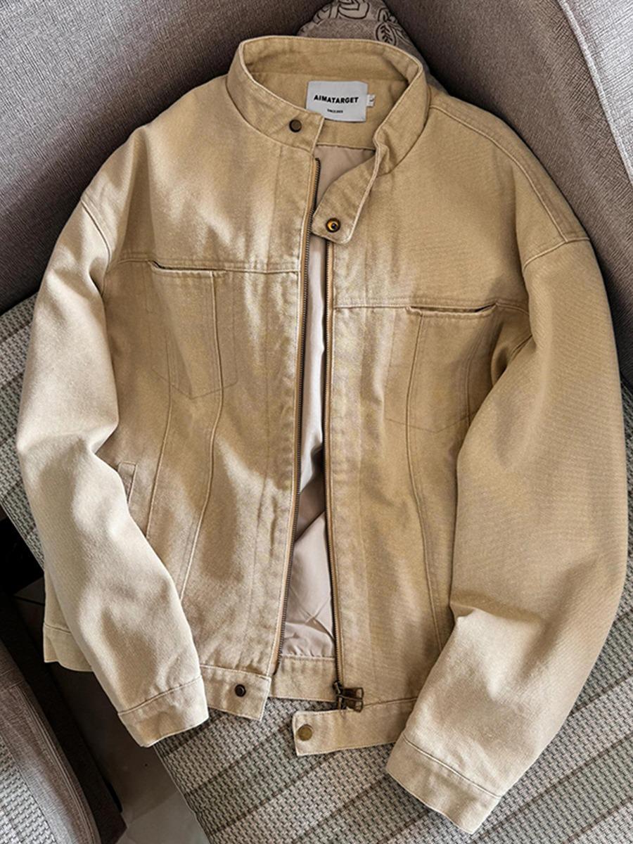 

2025 Autumn American Retro Unisex Canvas Jacket: Casual & Versatile Design L хакі