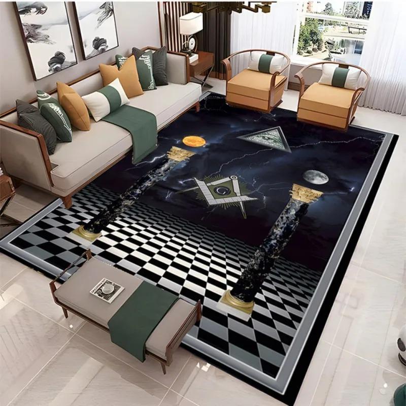Freemasonry Modern Rugs Home Capital Community Freemason Area Rugs Non-Slip Mats Decorative Personalized Gift Carpet Door Mat
