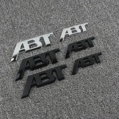 1PC 3D Metal ABT Style Gloss Black Rear Trunk Emblem Adhesive Badge Compatible with A3/A4/A5/A6/A7/A8 & Q2/Q3/Q5/Q7 Models