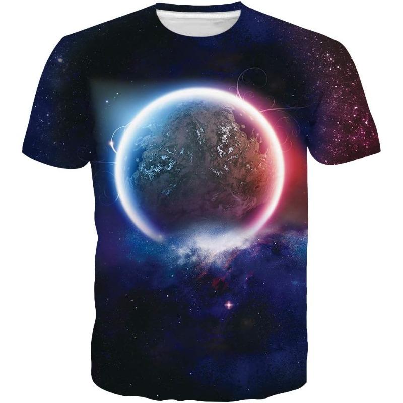 T-shirt Estiva da Uomo in Poliestere 3D Asciugatura Rapida Traspirante Manica Corta T-shirt Casual Colore Tie Dye T-shirt Estiva