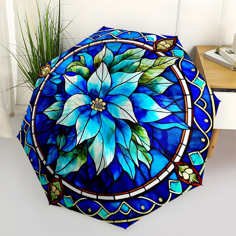 

Color Retro FlowerThemed Automatic Opening and Closing umbrella 8 Ribs, Suitable for Leisure and Going Out, Outdoor Accessory, Gothic Styl