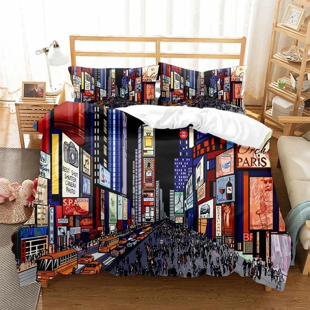 Hippie Graffiti Bedding Set For Bedroom Soft Modern Bedspreads Comefortable Kids Duvet Cover Quilt Cover And Pillowcase