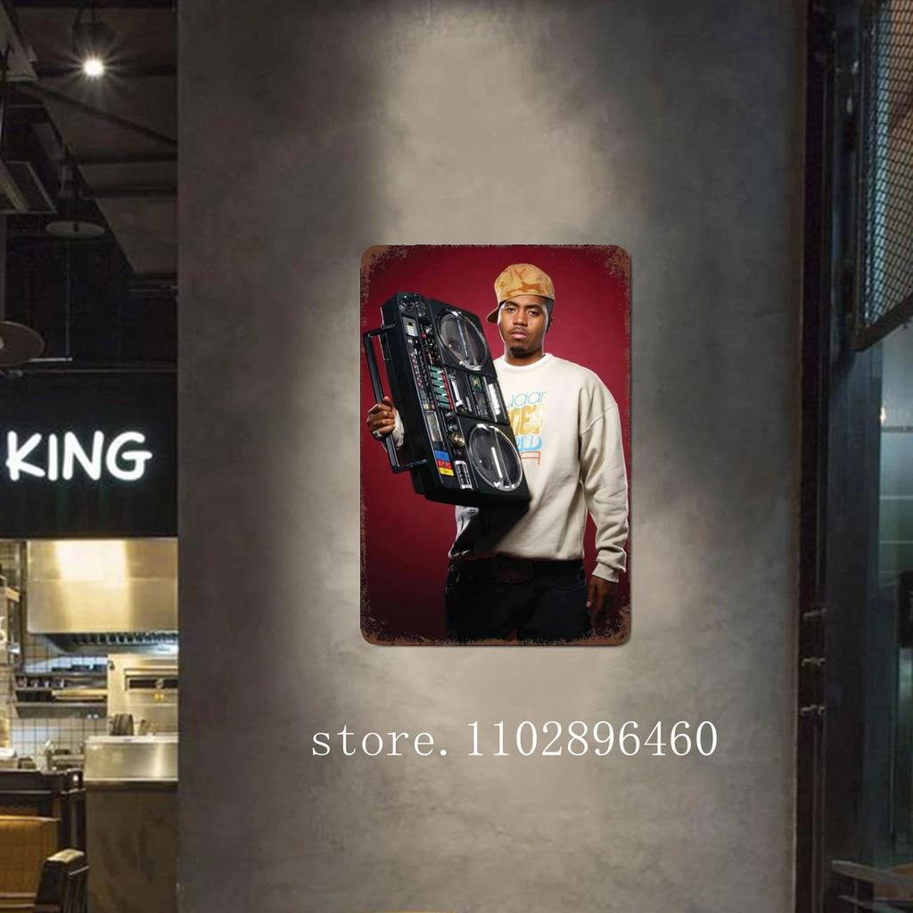 nas rapper Metal Plaques & Signs wall decor Vintage Tin Signs Captain Metal Poster Decor for Bar Pub Club Wall Decoration