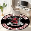 Gang violence Motorcycle enthusiasts Hells Angels Motorcycle Club circular carpet is soft, home, bedroom, door mat decoration, and non slip carpet E5