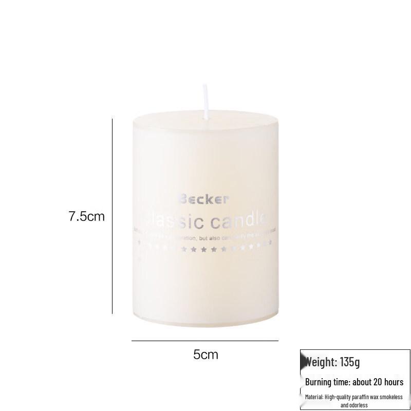 LIEI Ivory White Odorless Smokeless Wedding Candle