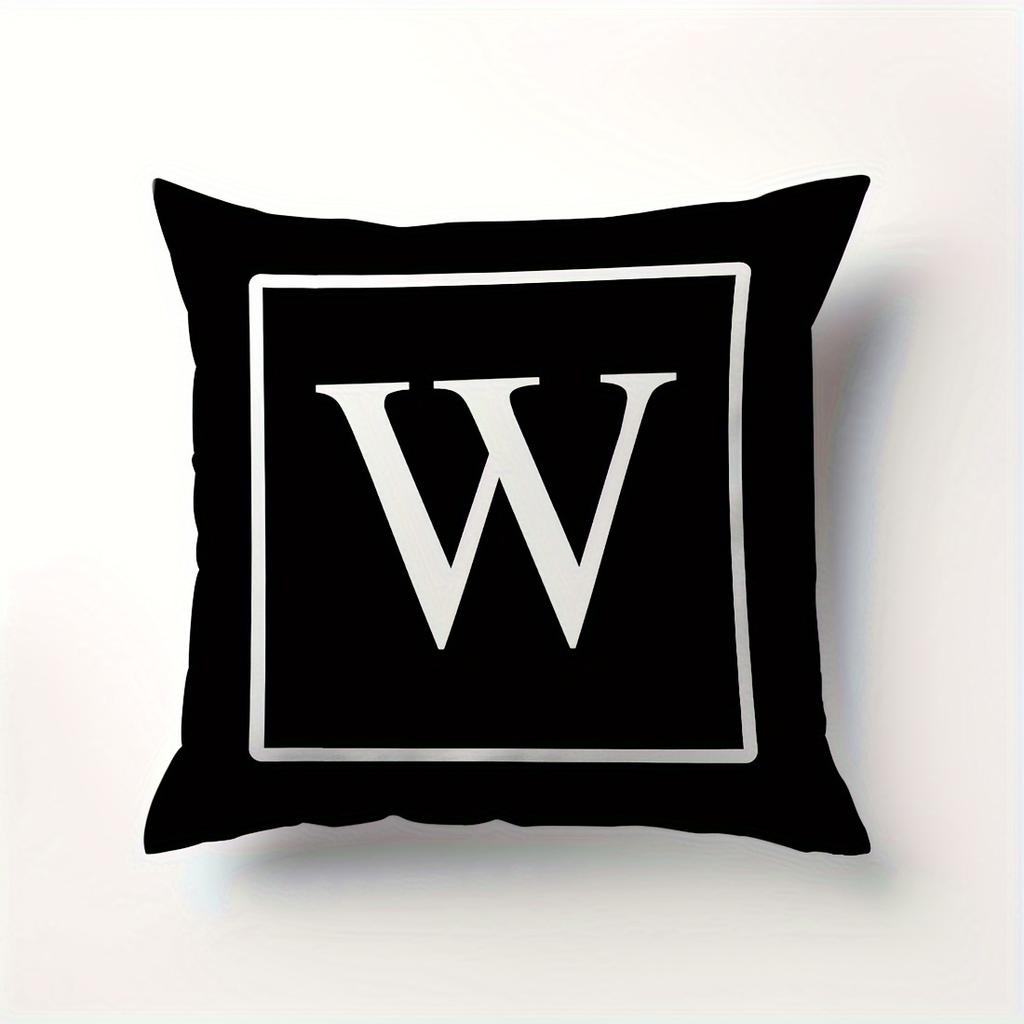 Minimalist Letter Pillow Cover Single Alphabet Print Cushion Case Personalized Initial Decor Pillow for Home Dorm