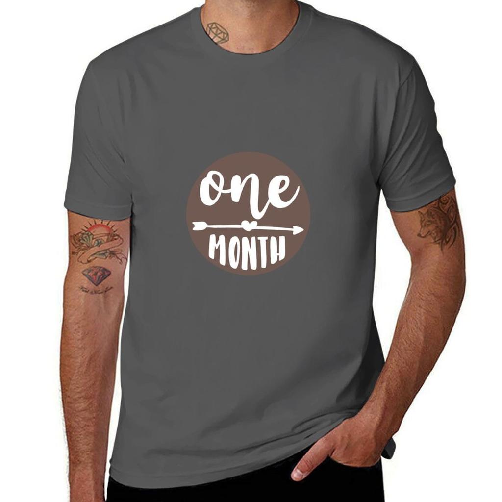One Month Baby Milestones TShirt man t shirts cotton t shirts for man graphic tees TShirt