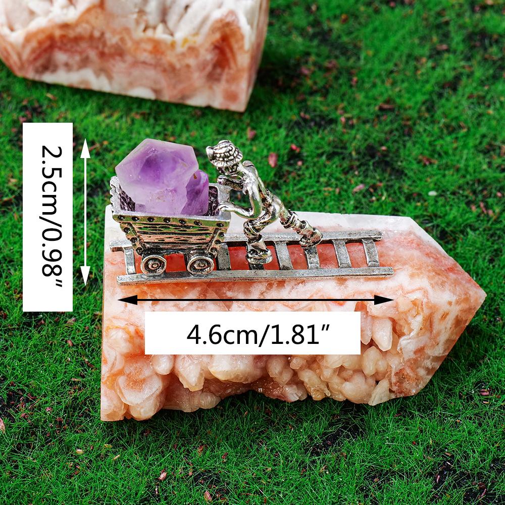 1pc Natural Crystal Raw Stone Orbit Miner Ornament Fun Ore Specimen Home Study Desktop Decoration Holiday Gift