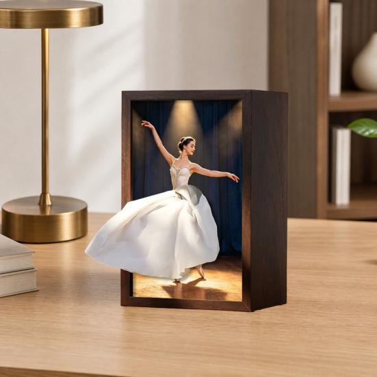 Scatola Portatovaglioli in Legno di Noce, con Disegno Artistico di Gonna da Ballerina di Balletto, Portasciugamani di Carta Multiuso per Arredamento Casa Ingresso Tavolo da Pranzo