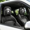Quick Install Car Headrest Covers Bear Or Themes Strong Polyester Component Elegant Interior Accessories for Car