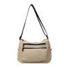 2025 New Casual Simple Canvas Women's Bag Solid Color Spring Versatile Shoulder Bag Large Capacity Trendy Messenger Bag Bag
