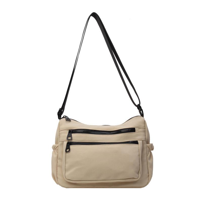 2025 New Casual Simple Canvas Women's Bag Solid Color Spring Versatile Shoulder Bag Large Capacity Trendy Messenger Bag Bag