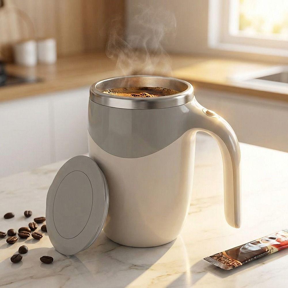Stainless Steel Automatic Stirring Cup Rechargeable Electric Drink Mixer  Hot Drinks