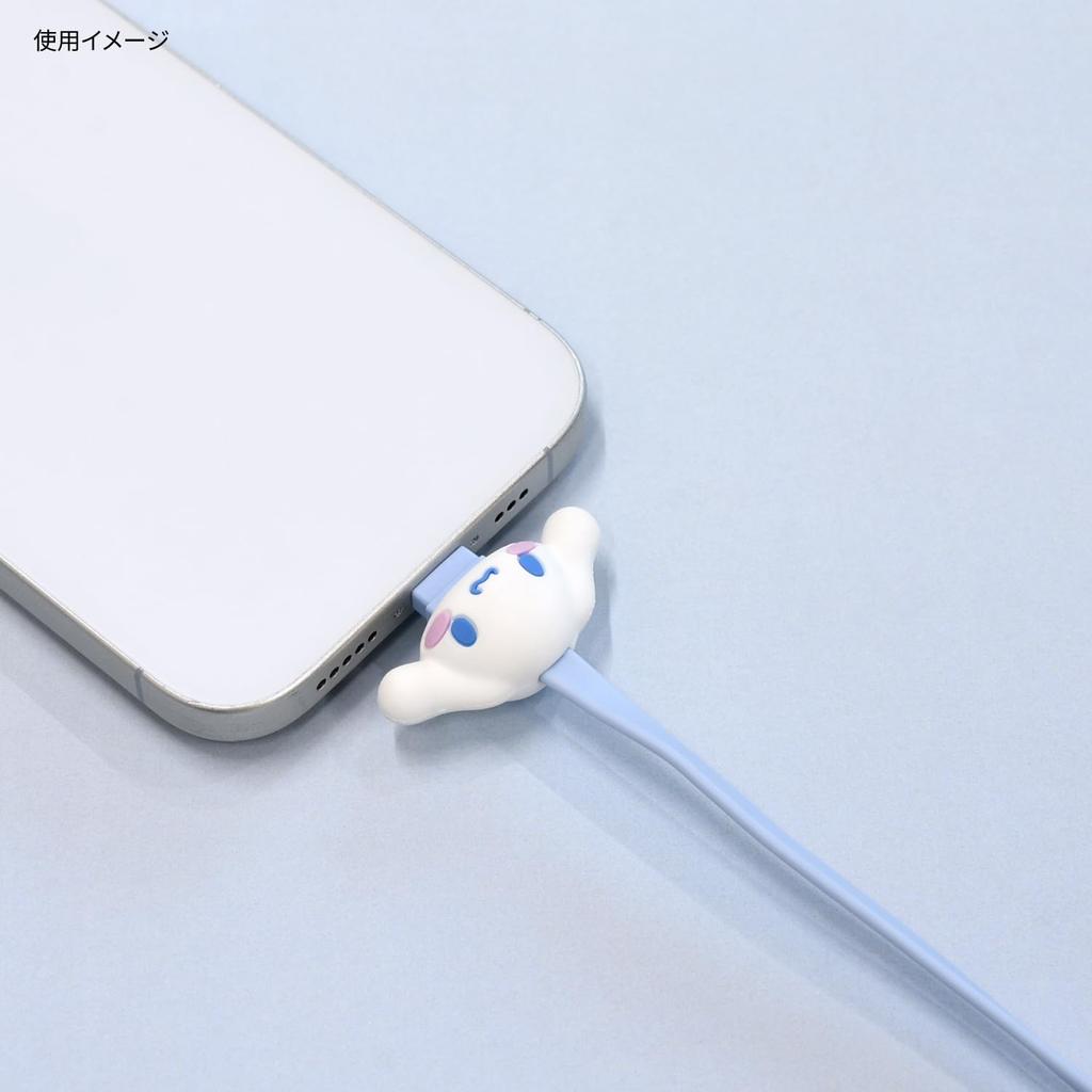 Gourmandies Sanrio Characters USB Compatible Mascot Type-C Cable, Cinnamoroll, SANG-486CN