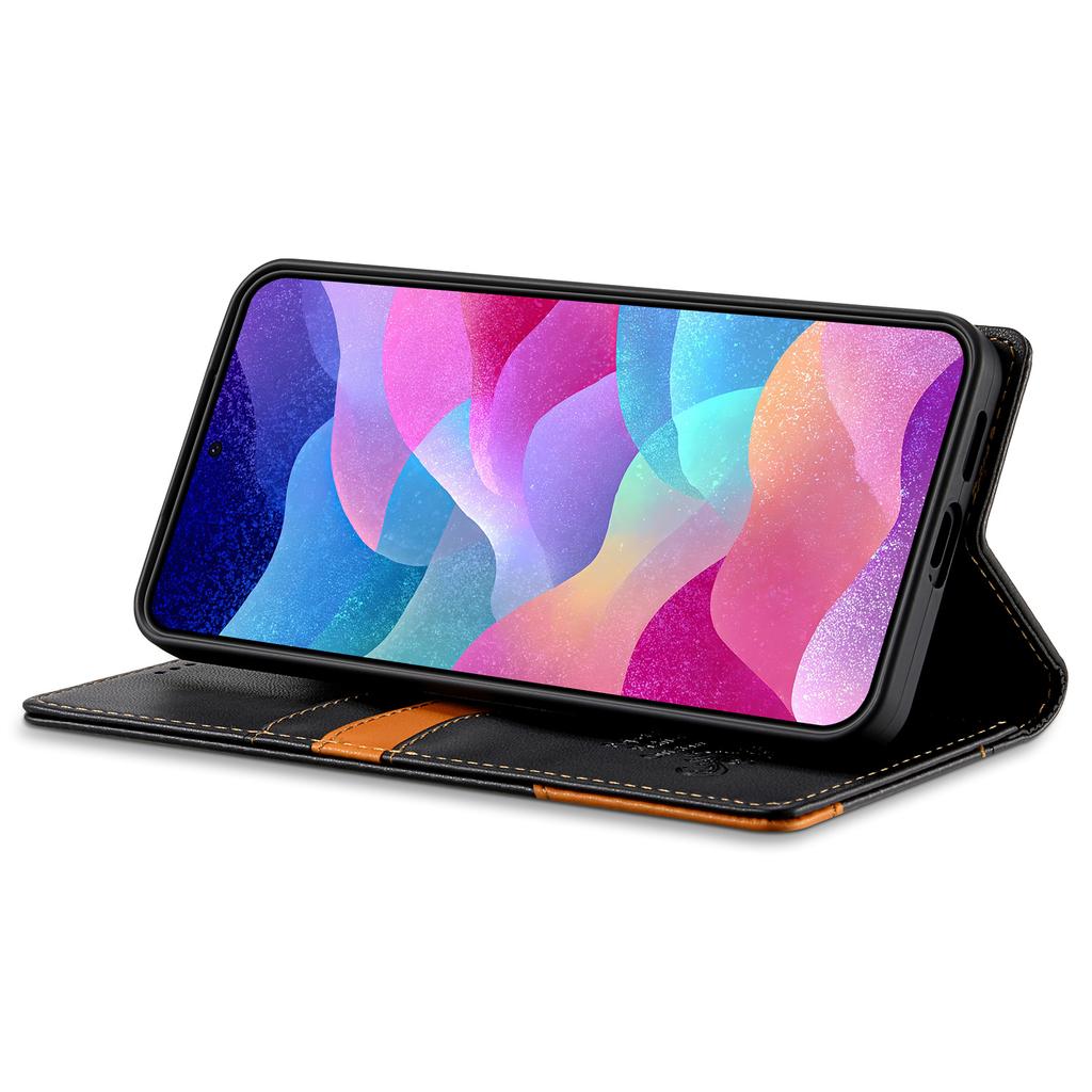 N.BEKUS P3 For Samsung Galaxy S25 Edge Case RFID Blocking Wallet Stand PU Leather Flip Phone Cover