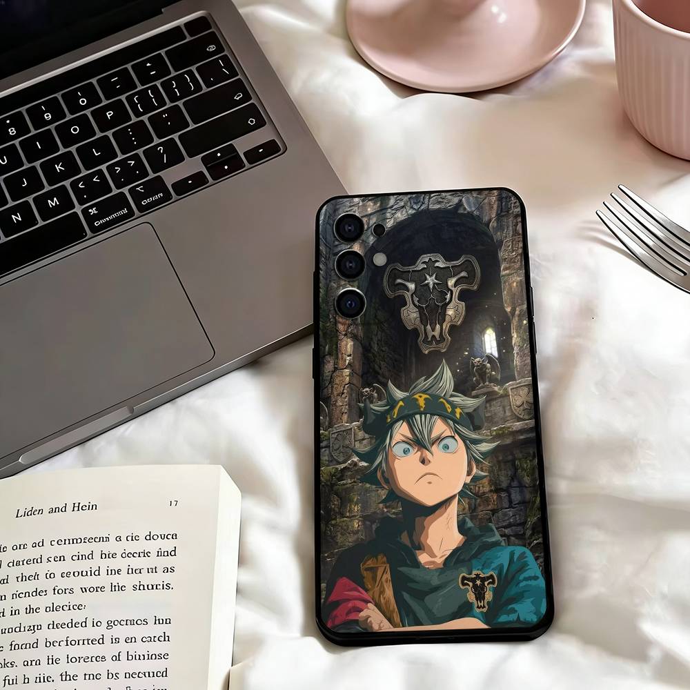 Black C-Clover A-Asta-a Phone Case For Samsung S25,S24,S21,S22,S23,S30,Ultra,S20,Plus,Fe,Soft Silicone Black Cover