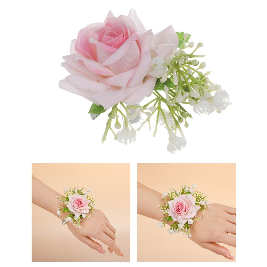 Elegant Wedding Groom Bridal Boutonniere Wrist Corsage Set for Wedding Business Meeting Receptions Wedding Accessories