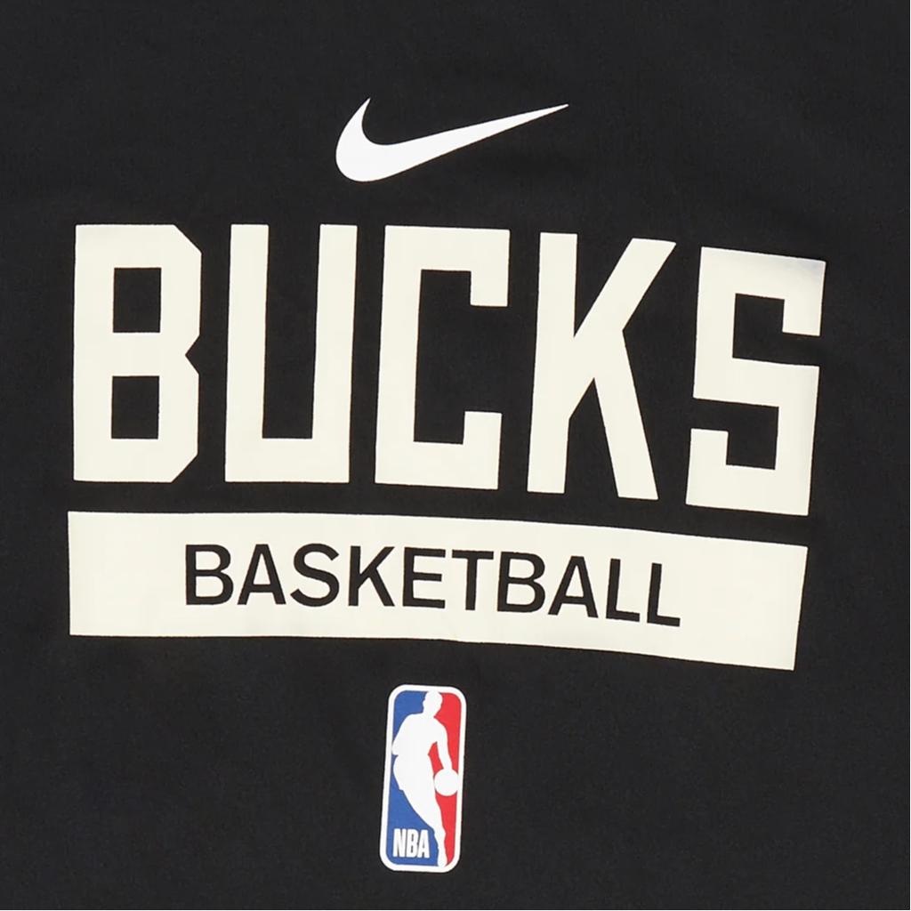 Nike NBA Milwaukee Bucks Practice Dri-Fit L/S T-shirt Black Men Streetwear DR6528-010