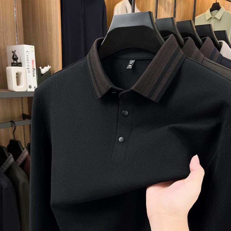 Pierre Cardin Men's Premium Silk-Wool Blend Long-Sleeve Polo Shirt