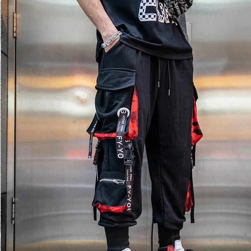 

Мужские повседневные рабочие брюки с большим карманом, свободные комбинезоны, мужские спортивные брюки для бега на открытом воздухе, военные тактические брюки с эластичной резинкой на талии, чистая XXXL чёрный