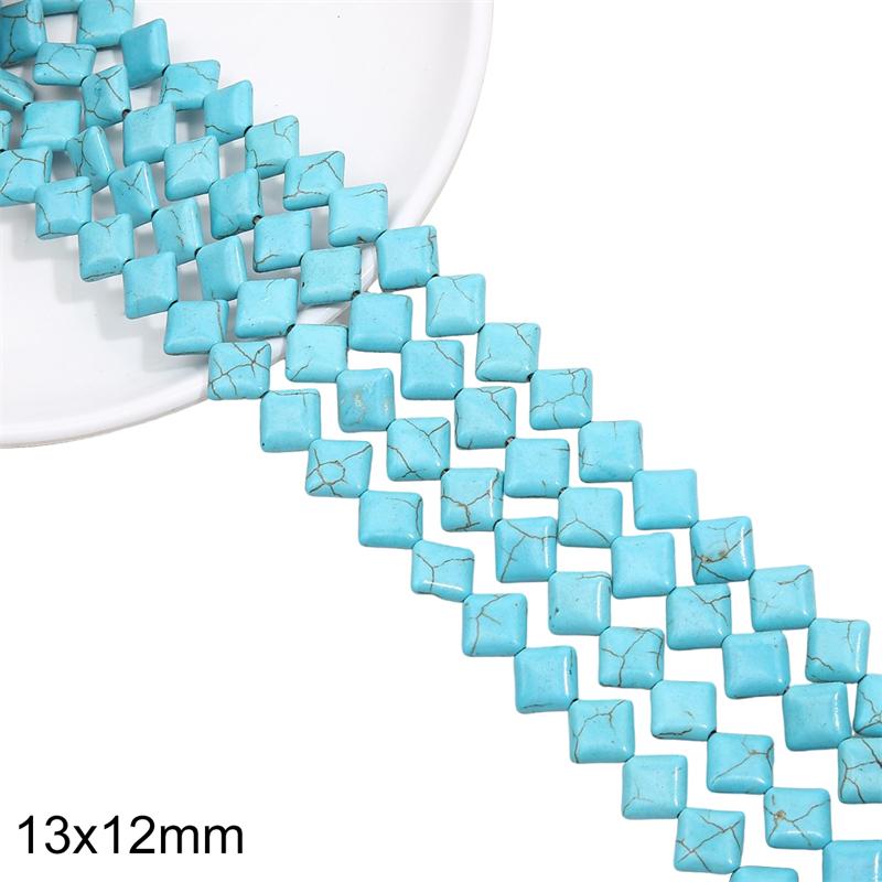 1 Strand 38CM Blue Turquoises Stone Chain Charm Beads Chain DIY Bracelet Necklace Jewelry Making