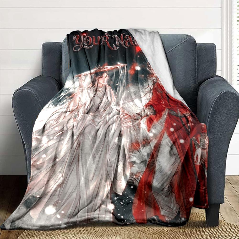 Name Custom Xie Lian and Hua Cheng Print Flannel Blanket High Quality Warm Comfortable Cover for All Seasons Perfect for Gifts Home Decor