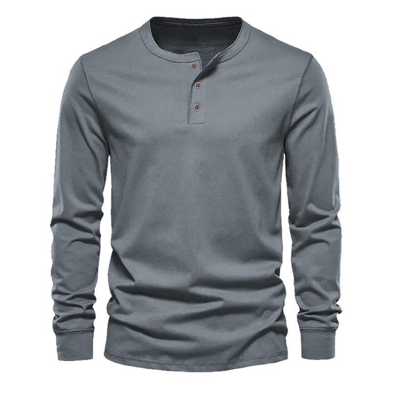 Men S Long Sleeve T Shirt Loose Fit Solid Color Round Neck Running Fitness Base Layer