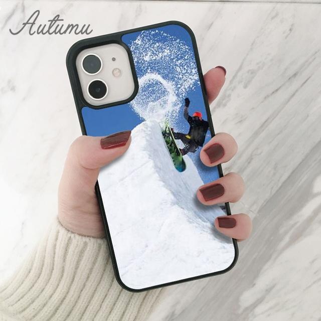 Skiing Snow Snowboard Skis Phone Case for iPhone 11 12 13 14 Pro Max mini XR XS SE 2020 6S 7 8 Plus Samsung Galaxy S21 S22 Cover