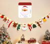 DIY Handmade Pull Flag Banner with LED Light String Merry Christmas Holiday Ornaments Home Room Background Christmas Decoration