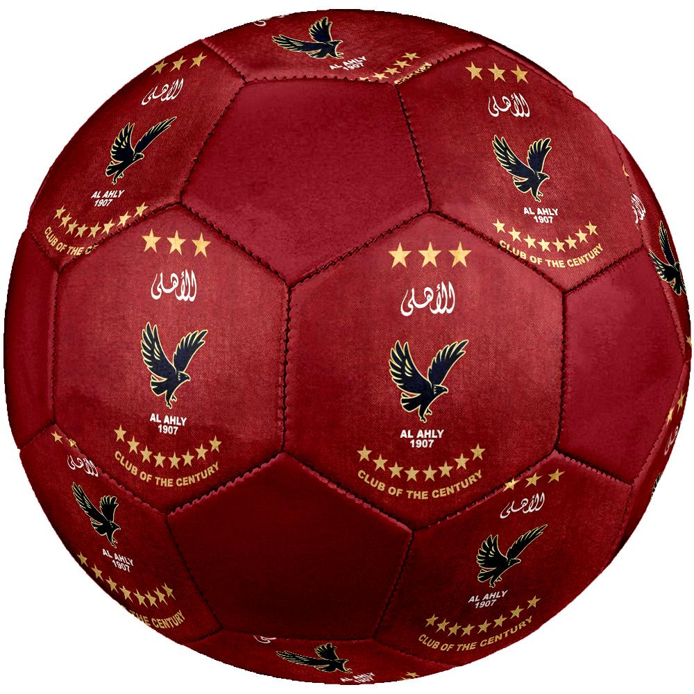 Al Ahly SC Soccer Ball, Colorful, Suitable for All Ages, Machine-stitched, PVC Material, Competition Grade, Durable and High Bounce