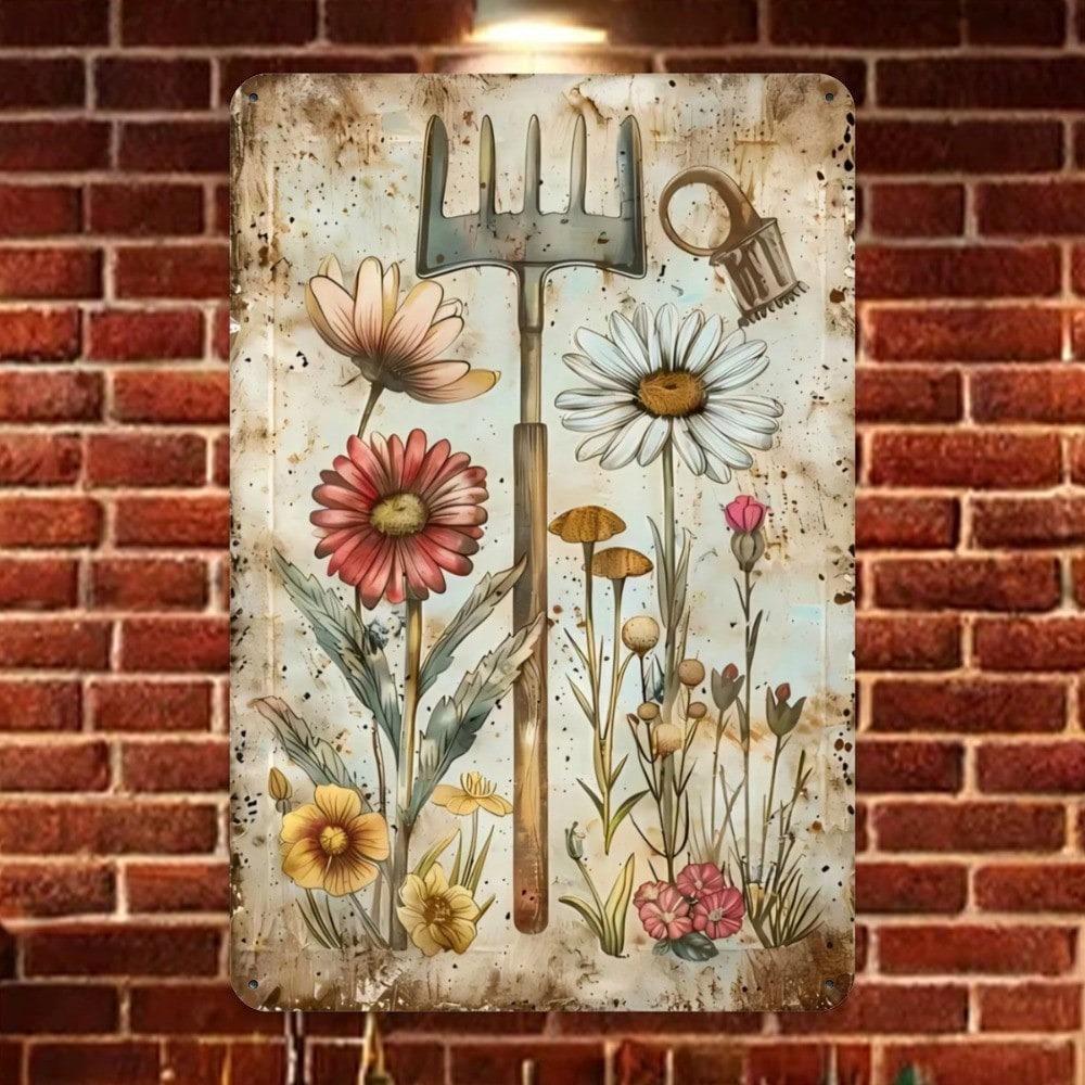 Vintage Metallblumen-Wandkunst, Heimdekorations-Poster