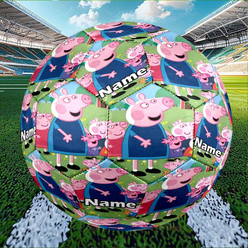 Custom Name Personalized Peppa Pig-A Print Size 5 Soccer Ball Training & Match Football, for Team, Kicking, Gift for Football Enthusiasts