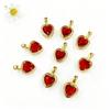 European American Popular Style Colorful Zircon Heart Shape Pendant Charm for Gemstone Beaded Necklace Bracelet DIY Accessories