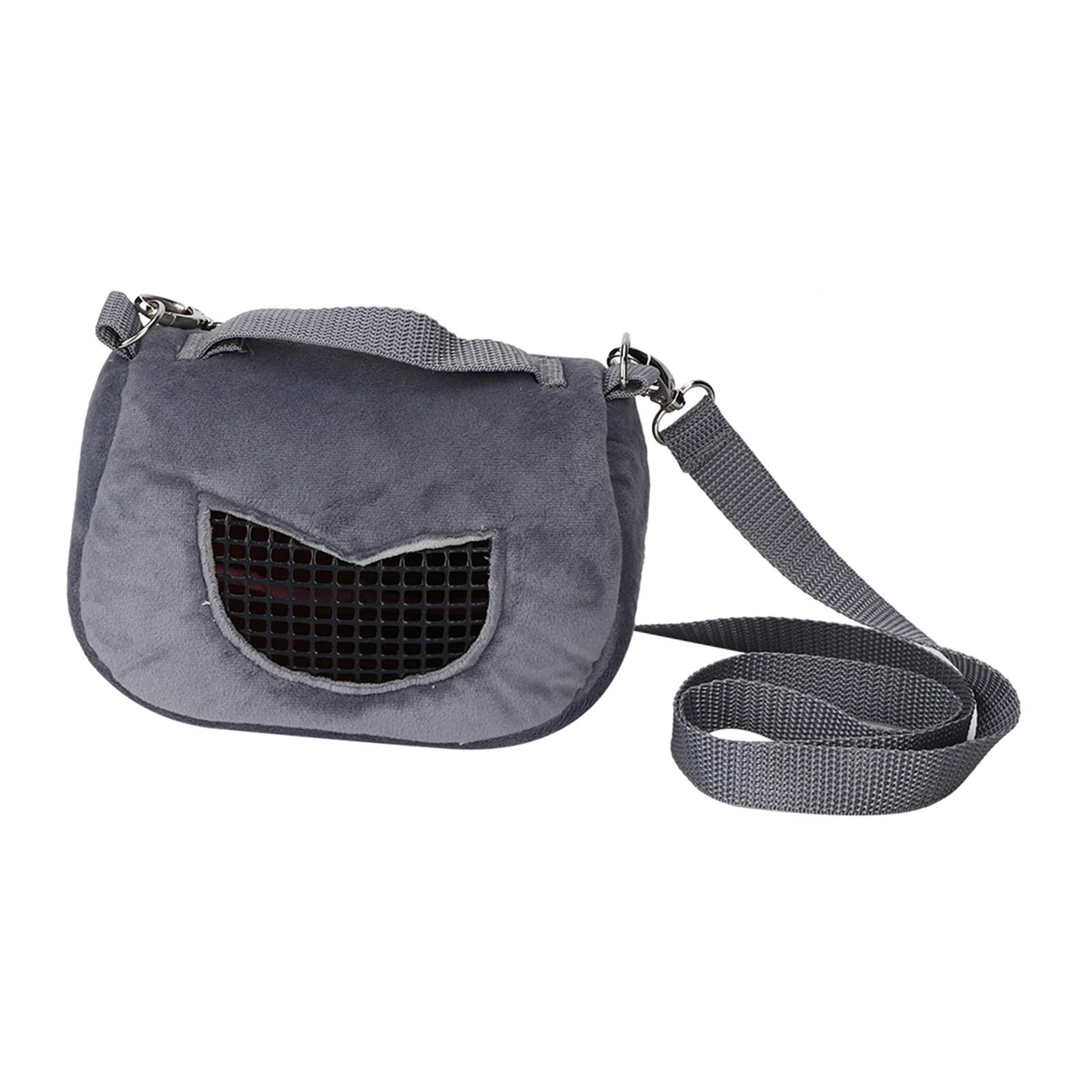 

Gray Flannelette Portable Breathable Pet Hamster Carrier Outgoing Bag for Small Pets Guinea Pig Squirrel Chinchilla M