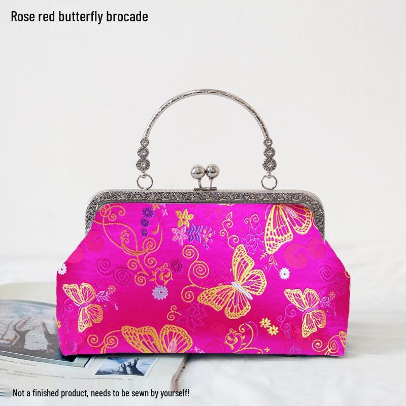 Short Style Handbag Material Kit - Handmade, Multiple Styles, Square Clasp Bag, Includes 20 Needles