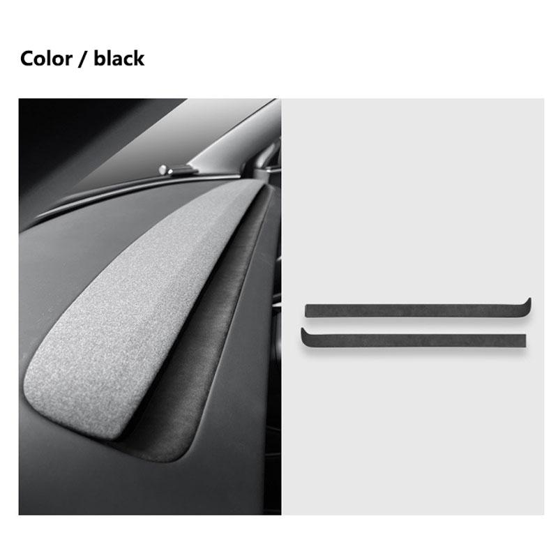 For New Model 3 + Highland 2025 Car Instrument Panel Decoration Plate Sticker Suede Protection Car Interior Accessories