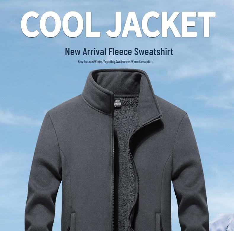 Pánská nadměrná oboustranná fleecová mikina kardigan v evropském a americkém stylu