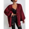 YYFS Suéteres de manga larga con estampado de colores sólidos informales de moda para otoño e invierno para mujer