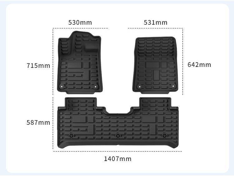 Compatible with 25 Jetour G700 models: TPE floor, trunk, and backrest mats.
