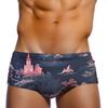 Mens Retro Printed Swim Trunks Comfort 3D Contour Pouch With Lining Elastic Waist Quick Dry Stylish Swimwear For Beach Swimming Pool