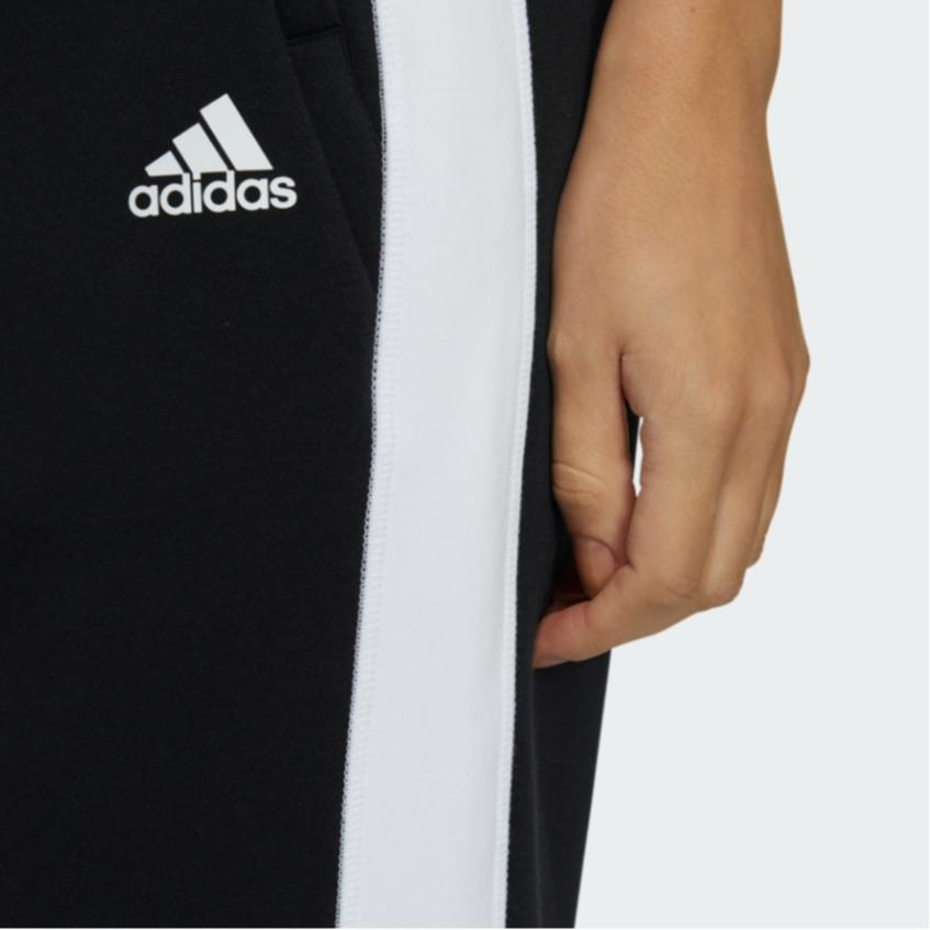 Adidas Fi W Pt Fleece Contrast Stripe Side Joggers Women Bottoms Black H09693