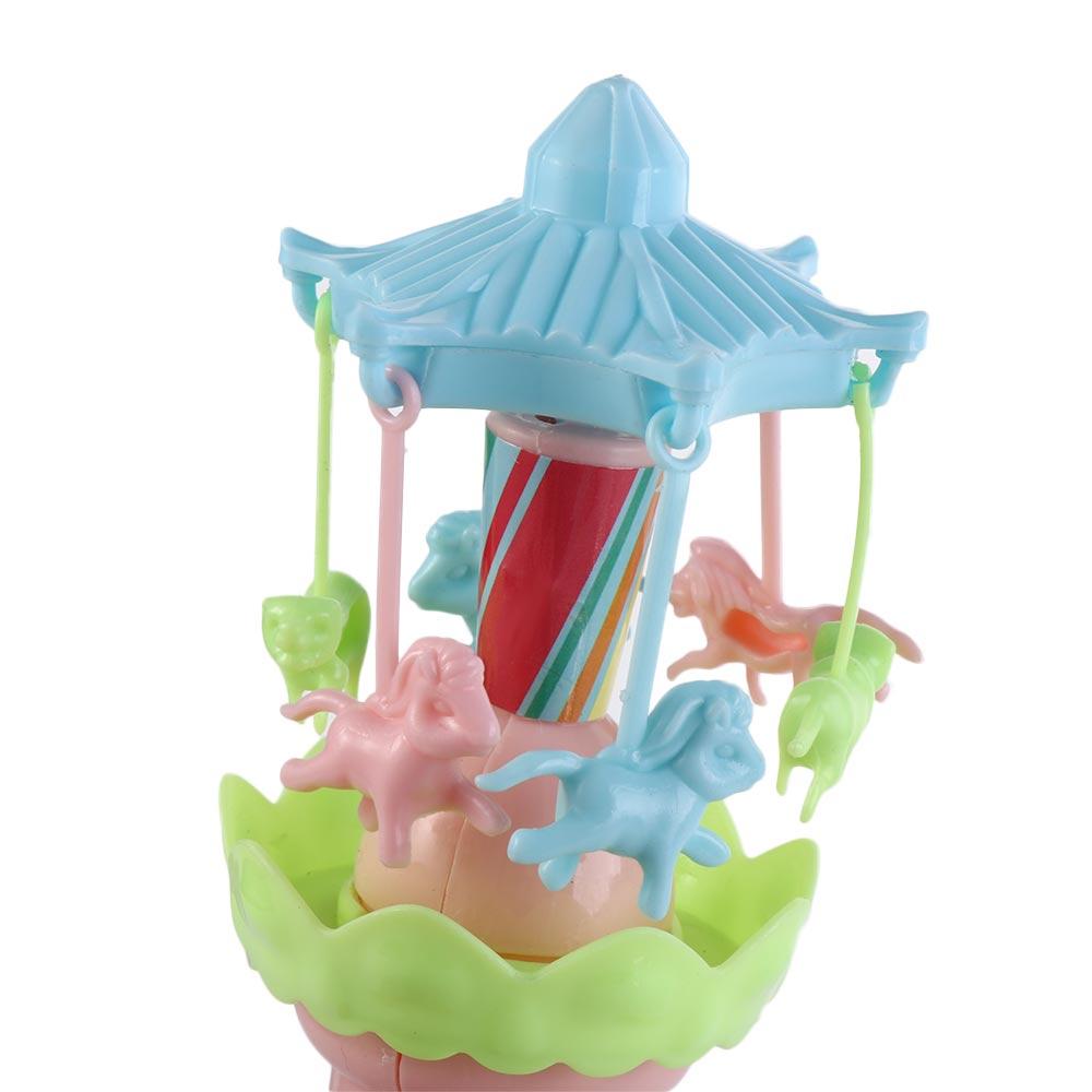 Glowing Merry-Go-Round Toy LED Lights Carousel Toy Fun Hand Cranked Rotating Toy  Children