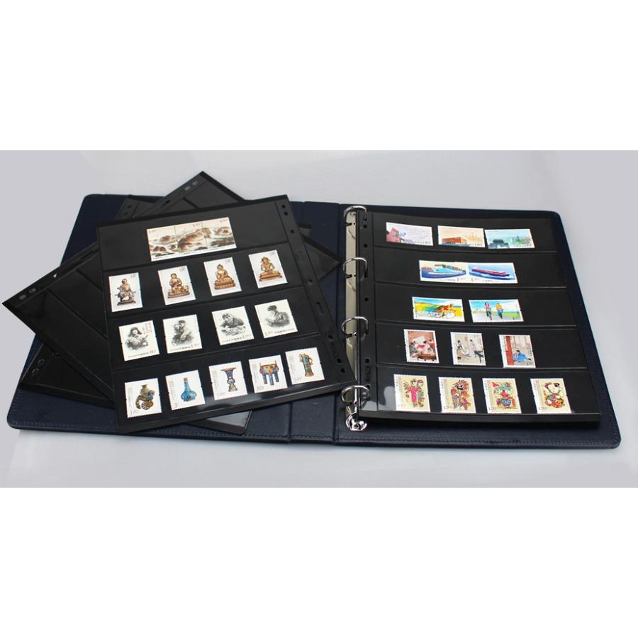 Standard 9-hole Double-sided Black Background Photo Album with Large Capacity for Stamp Collection and Paper Currency Collection