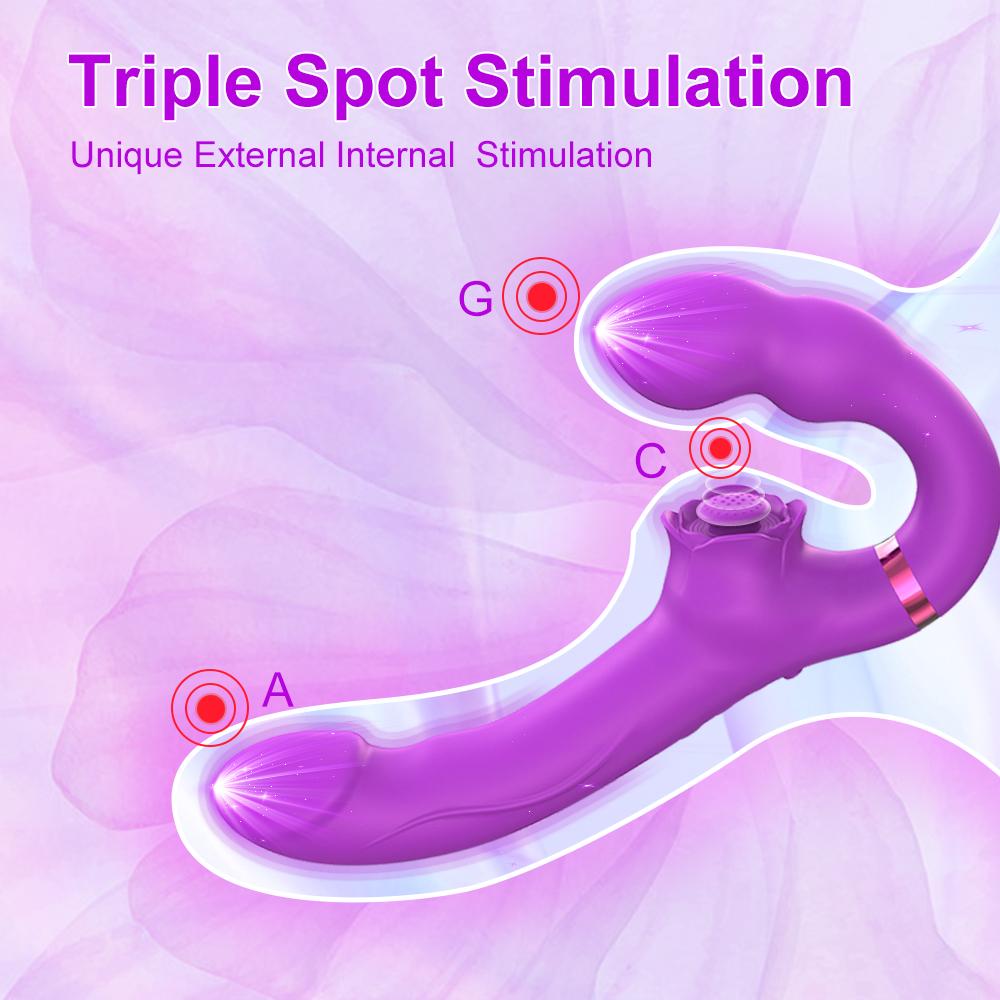 Wireless 3 In 1 Dildo Vibrator Sex Toys For Women Clit Clitoris Stimulator Remote Control Powerful Female Masturbator Adults Toy