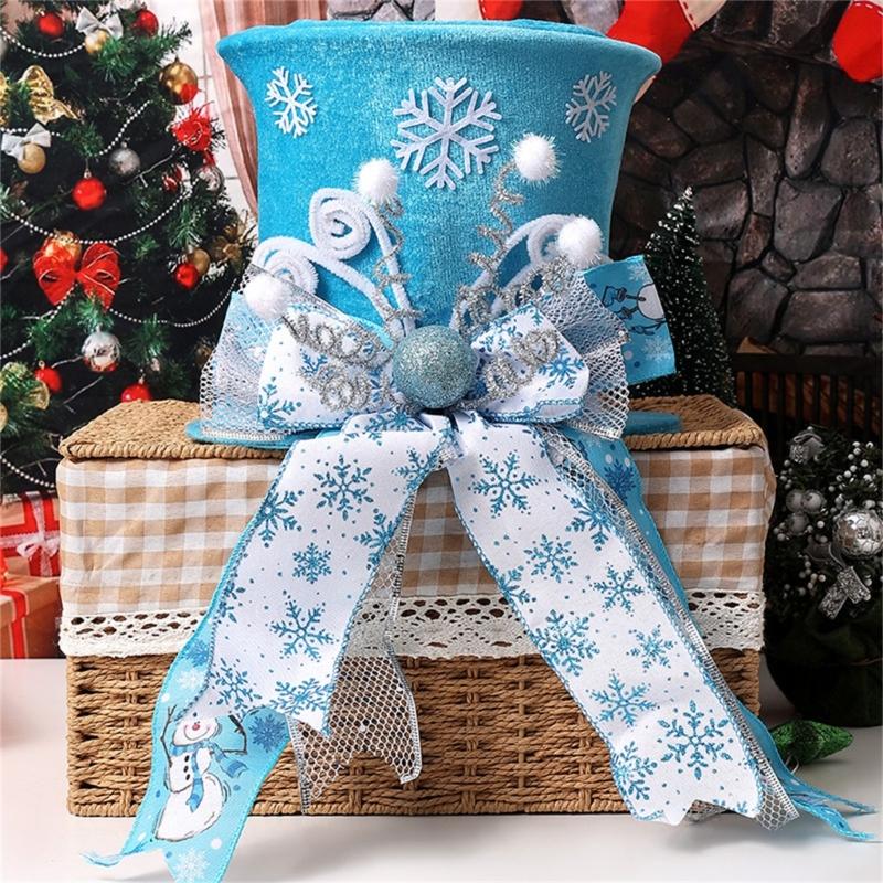 Folding Christmas Tree Top With Big Bowknot Embellishments for Indoor and Outdoor Winter Holiday Party Centerpieces