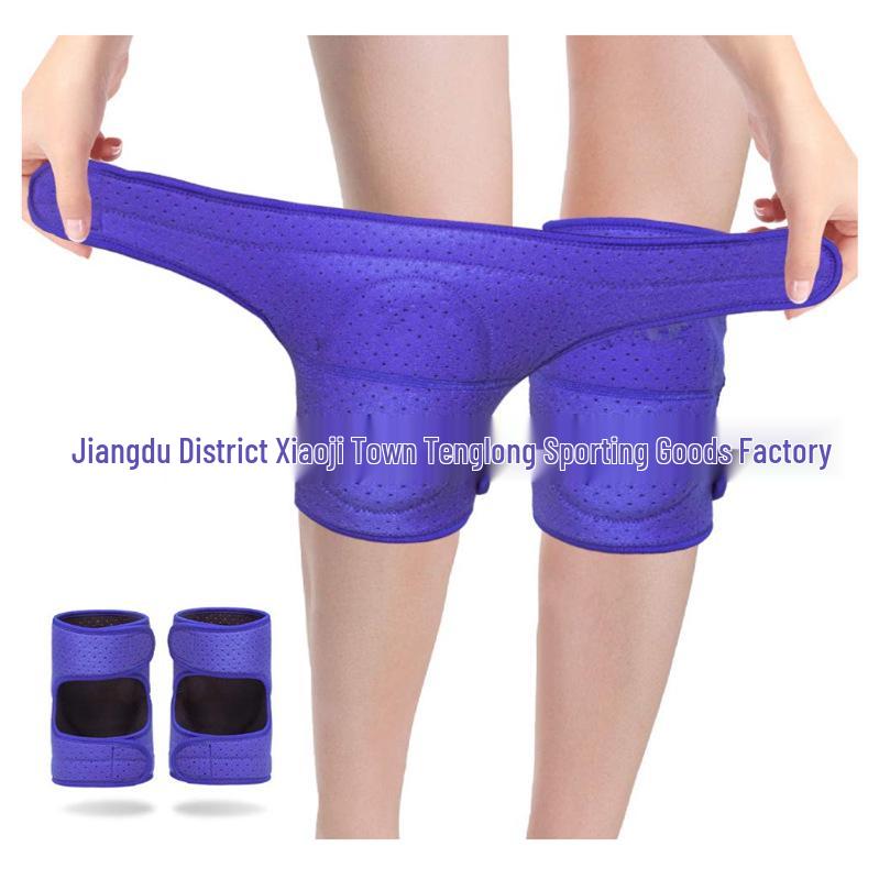 

Breathable Adjustable Sponge Knee Pads for Dance and Yoga - No Pain Protection for Knees and Joints Single Pack синий