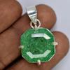 Zambian CERTIFIED 44.10 Ct Natural Green Emerald Sterling Silver Square Pendant MY.PD-167-NS