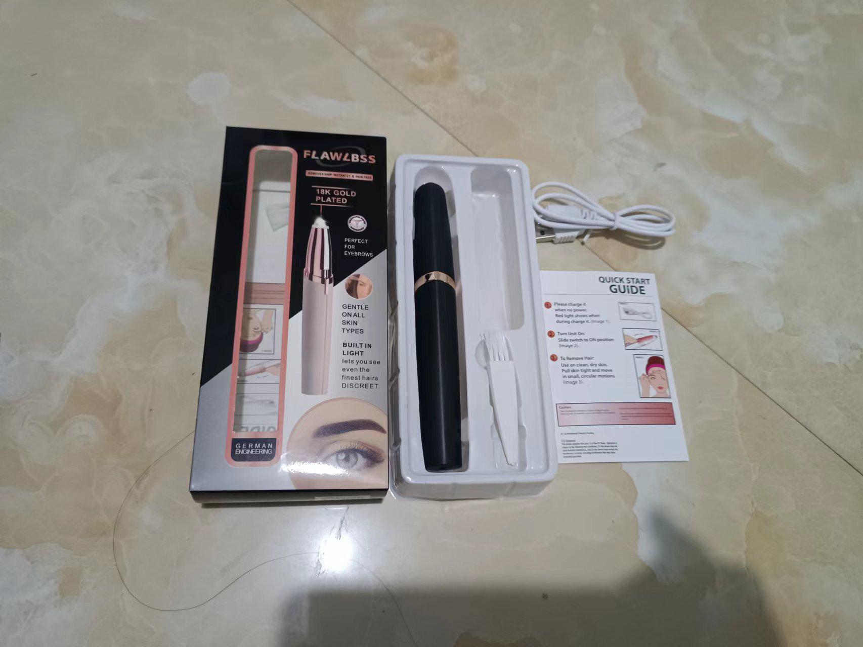 

Перезаряжаемая электрическая бритва для бровей и эпилятор для губ для девушек чёрный