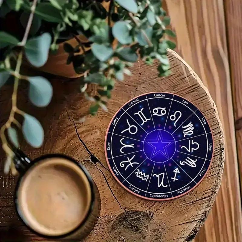 6PC Constellation Design Coffee Hot Drink Anti slip Cup Mat Table Mat Coffee Desktop Protection Kitchen Home Accessories